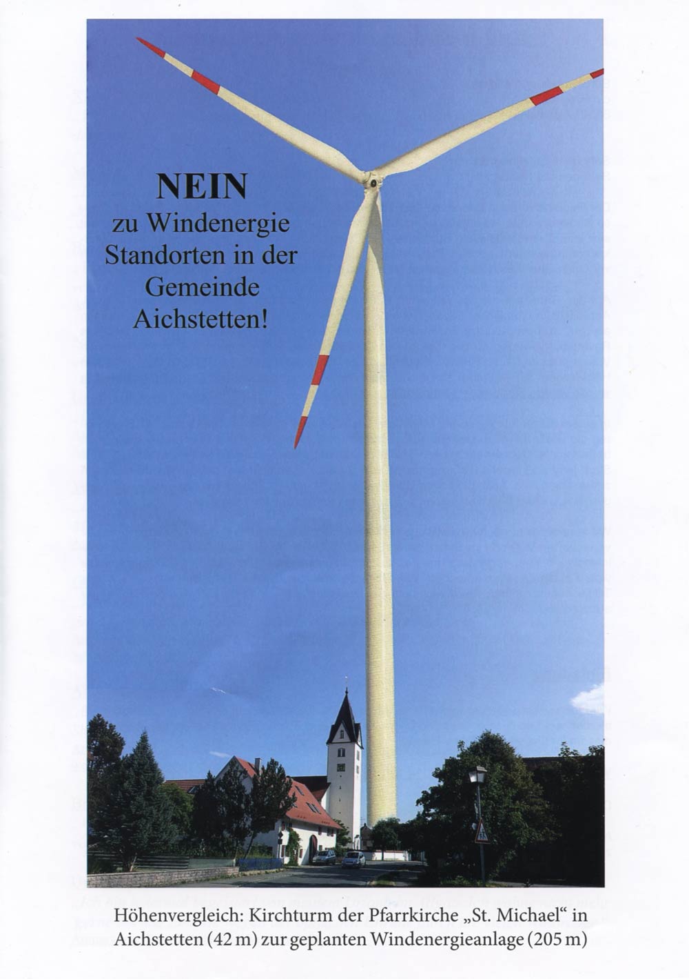 Groessenvergleich 						Kirchturm - Windrad